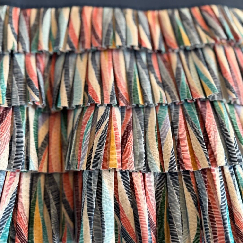 Lucky in Love Blue and Multicolor Ruffle Skirt - Picture 4 of 6